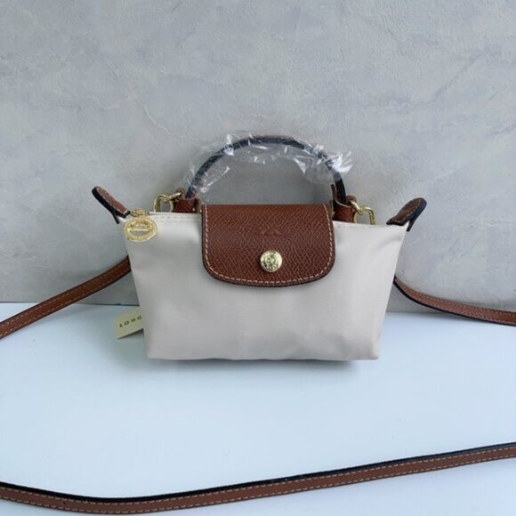 Longchamp Mini Bag in Cream and Brown - Picture 1 of 7